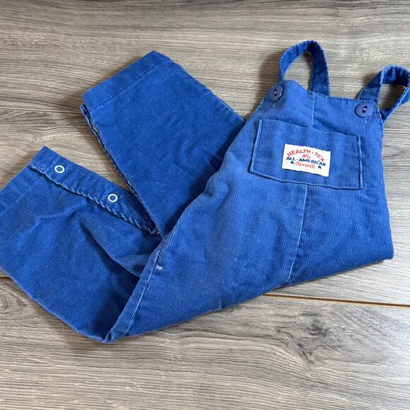 Vintage Health Tex Corduroy Overalls Size 18 mos. Blue Cross Back Snap Leg USA - Picture 12 of 16